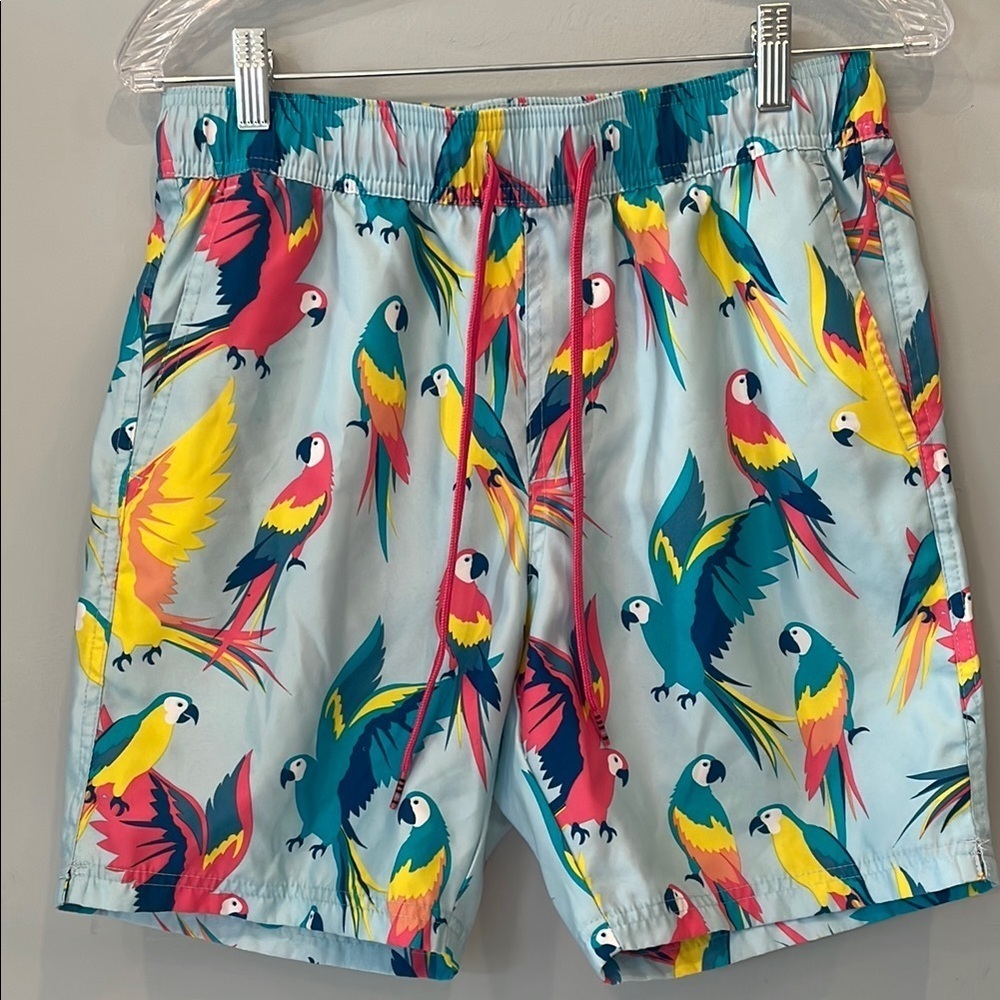 Colorful Parrot Print Men's Shorts small like new